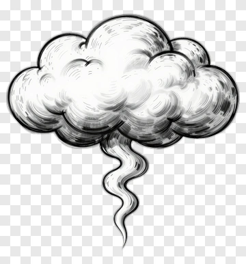 Cartoon Cloud With Swirling Vapor PNG