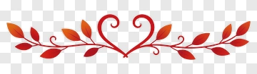 Red Heart-Shaped Leaf Border PNG