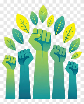 Green Fists With Leaves PNG