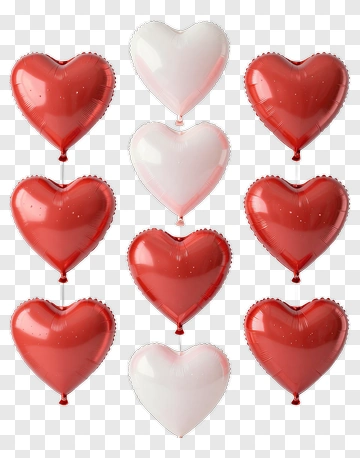 Heart-Shaped Balloons PNG