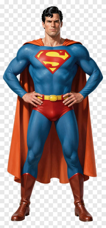 Superman Standing Heroically PNG