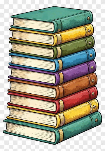 Stack Of Colorful Books PNG
