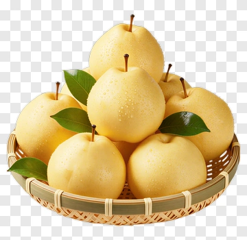 Basket Of Yellow Pears PNG