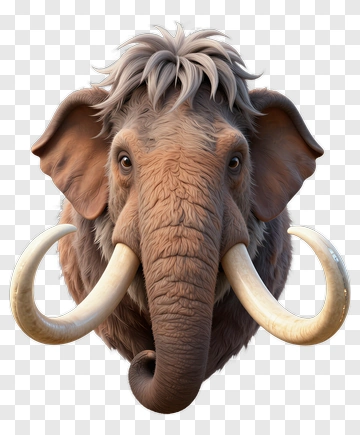 Realistic Mammoth Head PNG