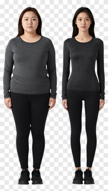 Before And After Fitness Transformation PNG