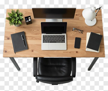 Modern Office Desk Setup With Laptop And Accessories PNG