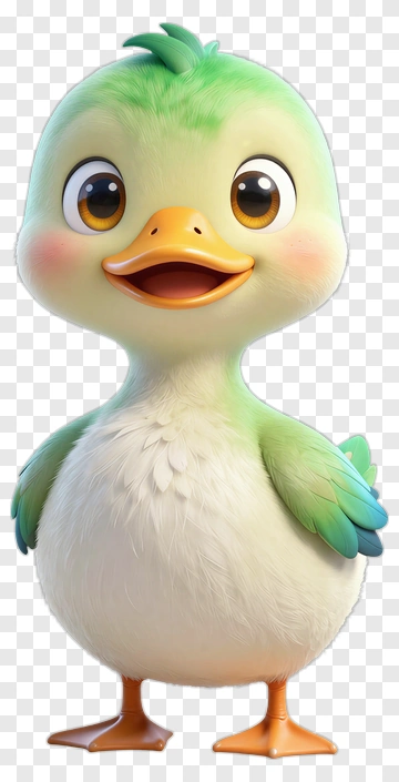 Cartoon Duckling With A Cheerful Expression PNG