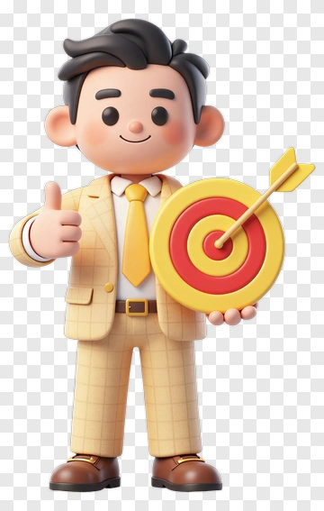 3D Businessman Holding A Target PNG
