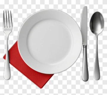 Table Setting With White Plate And Cutlery PNG