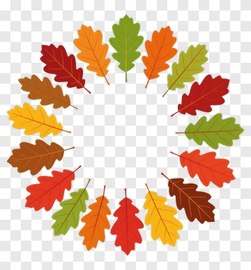 Colorful Autumn Leaves Circle PNG
