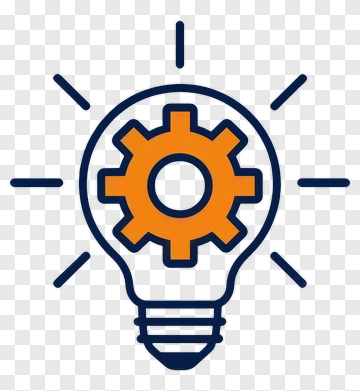 Light Bulb With Gear Icon PNG