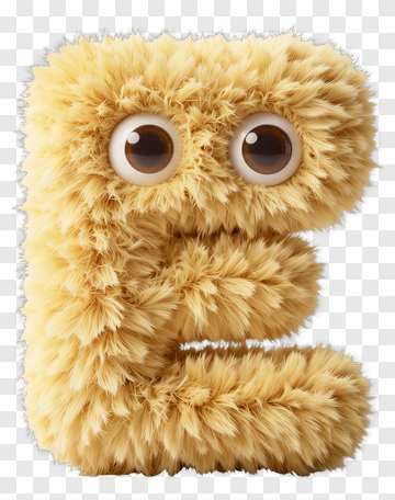 Fuzzy Letter E With Big Eyes PNG