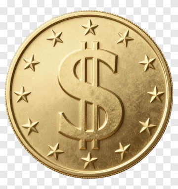 Gold Dollar Coin PNG