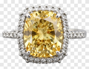 Yellow Gemstone Engagement Ring PNG