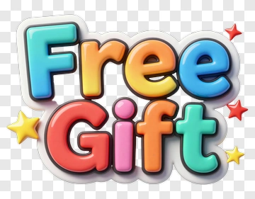 Colorful Free Gift Text PNG
