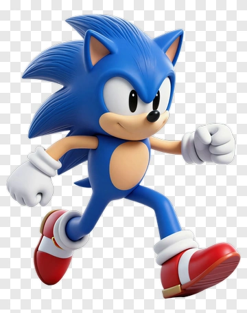 3D Blue Hedgehog Running PNG