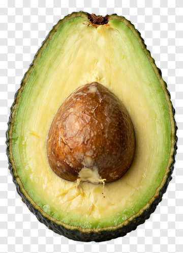 Halved Avocado With Brown Pit PNG