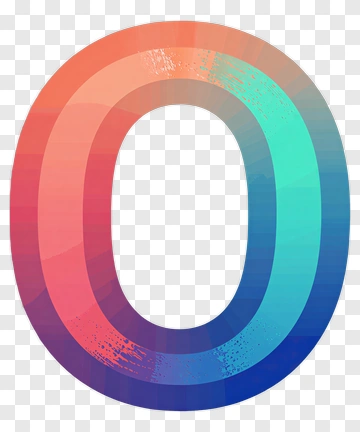 Colorful Number Zero PNG