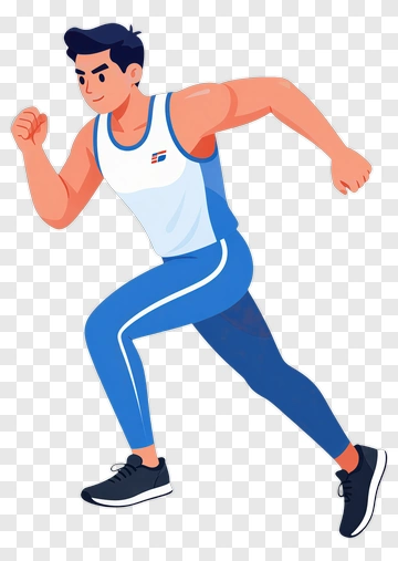 Athlete Running In Sports Gear PNG
