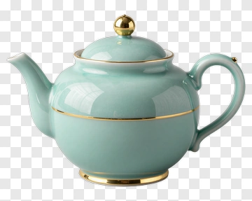 Elegant Teapot With Gold Accents PNG