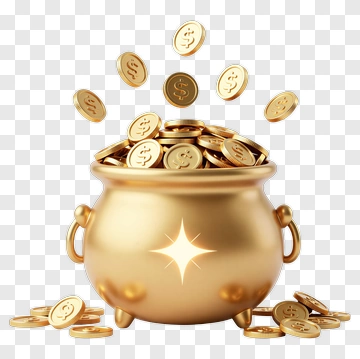 Golden Pot Filled With Coins PNG