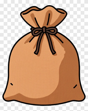 Brown Drawstring Bag PNG