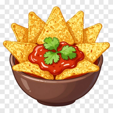Bowl Of Tortilla Chips With Salsa PNG