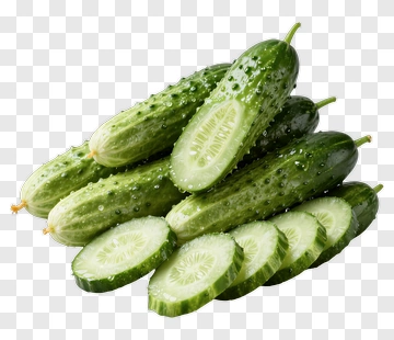 Fresh Cucumbers With Slices PNG