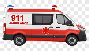 Ambulance Vehicle With Emergency Lights PNG