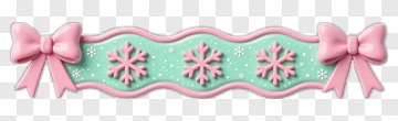 Snowflake And Bow Decorative Border PNG