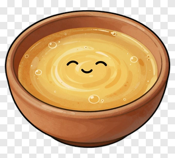 Cartoon Bowl Of Soup With Smiling Face PNG