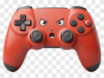 Cartoon Game Controller With Angry Face PNG