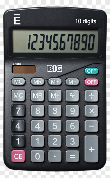 Big Calculator With 10 Digits Display PNG