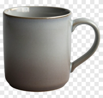Gray Ceramic Coffee Mug PNG