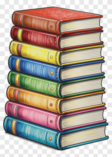 Colorful Stack Of Books PNG