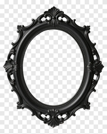 Ornate Black Picture Frame PNG