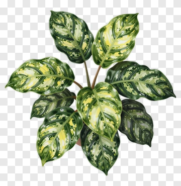 Colorful Plant With Green And Yellow Leaves PNG