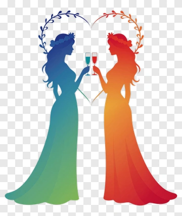Colorful Brides Celebrating With Drinks PNG