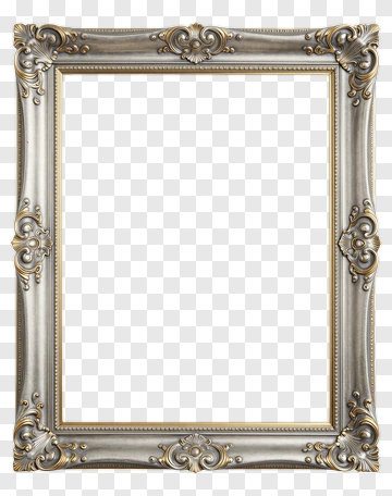 Ornate Silver Picture Frame PNG