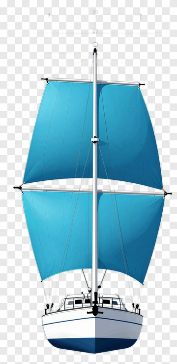 Sailboat With Blue Sails PNG