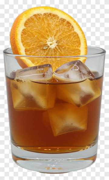 Glass Of Iced Tea With Orange Slice PNG