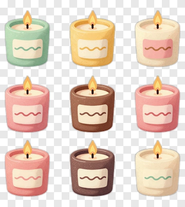 Colorful Scented Candles PNG