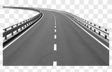 Curved Road With Guardrails PNG