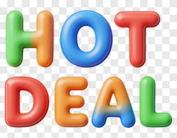 Colorful Hot Deal Text PNG