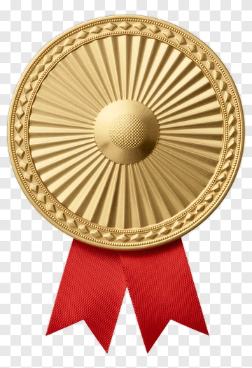 Gold Medal With Red Ribbon PNG