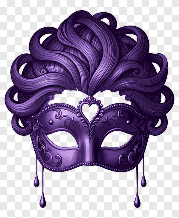 Purple Decorative Masquerade Mask PNG