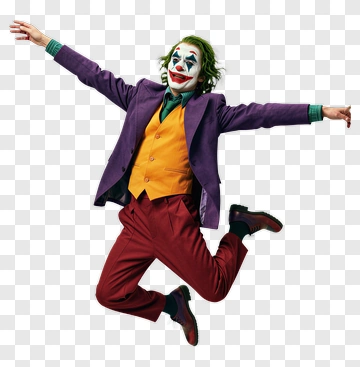 Joker Jumping In Colorful Costume PNG