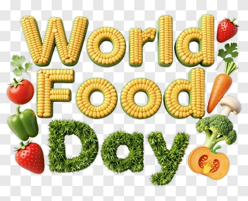 World Food Day Text Design With Vegetables And Fruits PNG