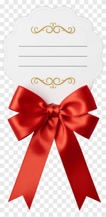 Certificate With Red Ribbon Bow PNG
