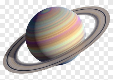 Colorful Saturn Planet With Rings PNG